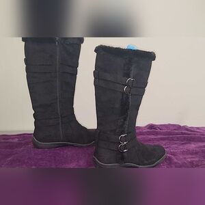 Women's Hot Cakes Buffy Black Boots, Size 9M